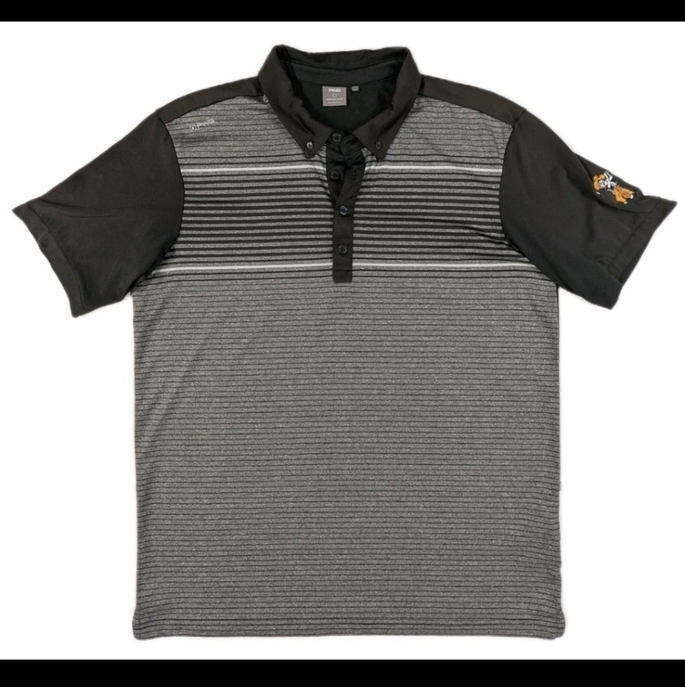 PING Mens Large L Golf Polo Shirt Oklahoma State OSU Cowboys Pistol Pete Black